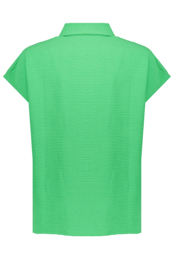 GESTRUCTUREERDE BLOUSE MET KORTE MOUWEN 53145 21 GREEN